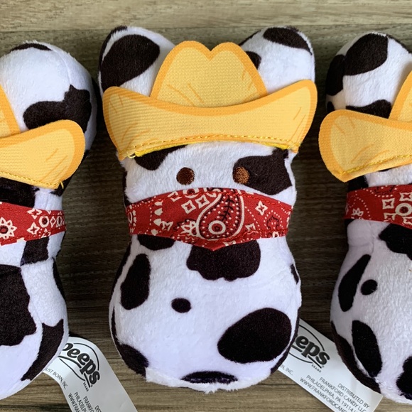 Peeps Bunny Cow Print Plush Farm House Frankford Rabbit Peep New Farmer Cowboy - Picture 4 of 4